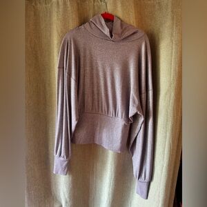 Free People Lavender Shimmery Cowl Neck Sweater